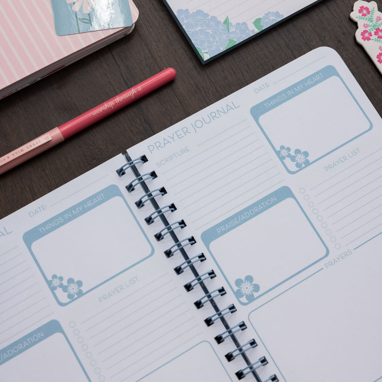 PRAYER JOURNAL, BLUE FLORAL - Persnickety Shop