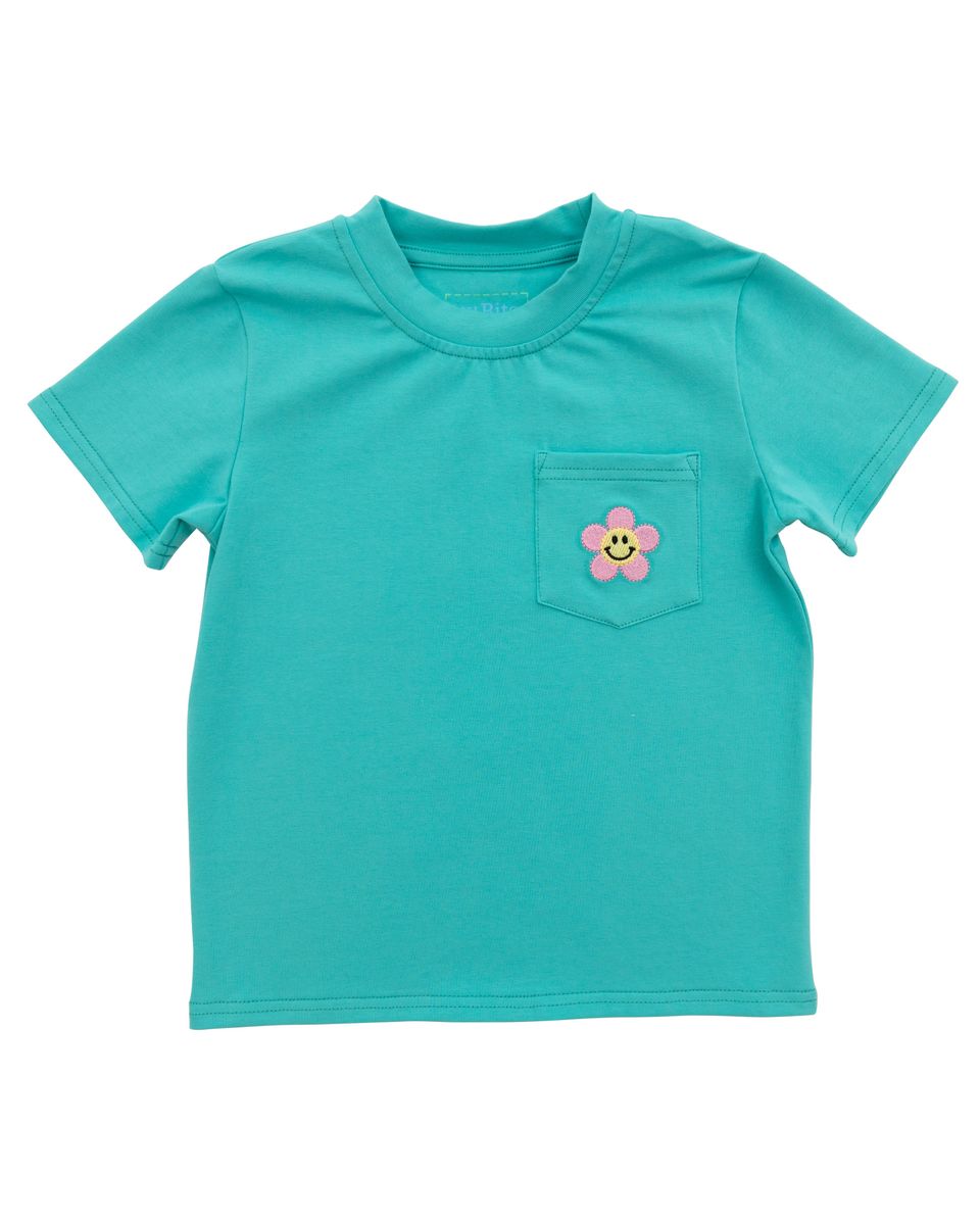 Girl Pocket Tee- Flower - Persnickety Shop