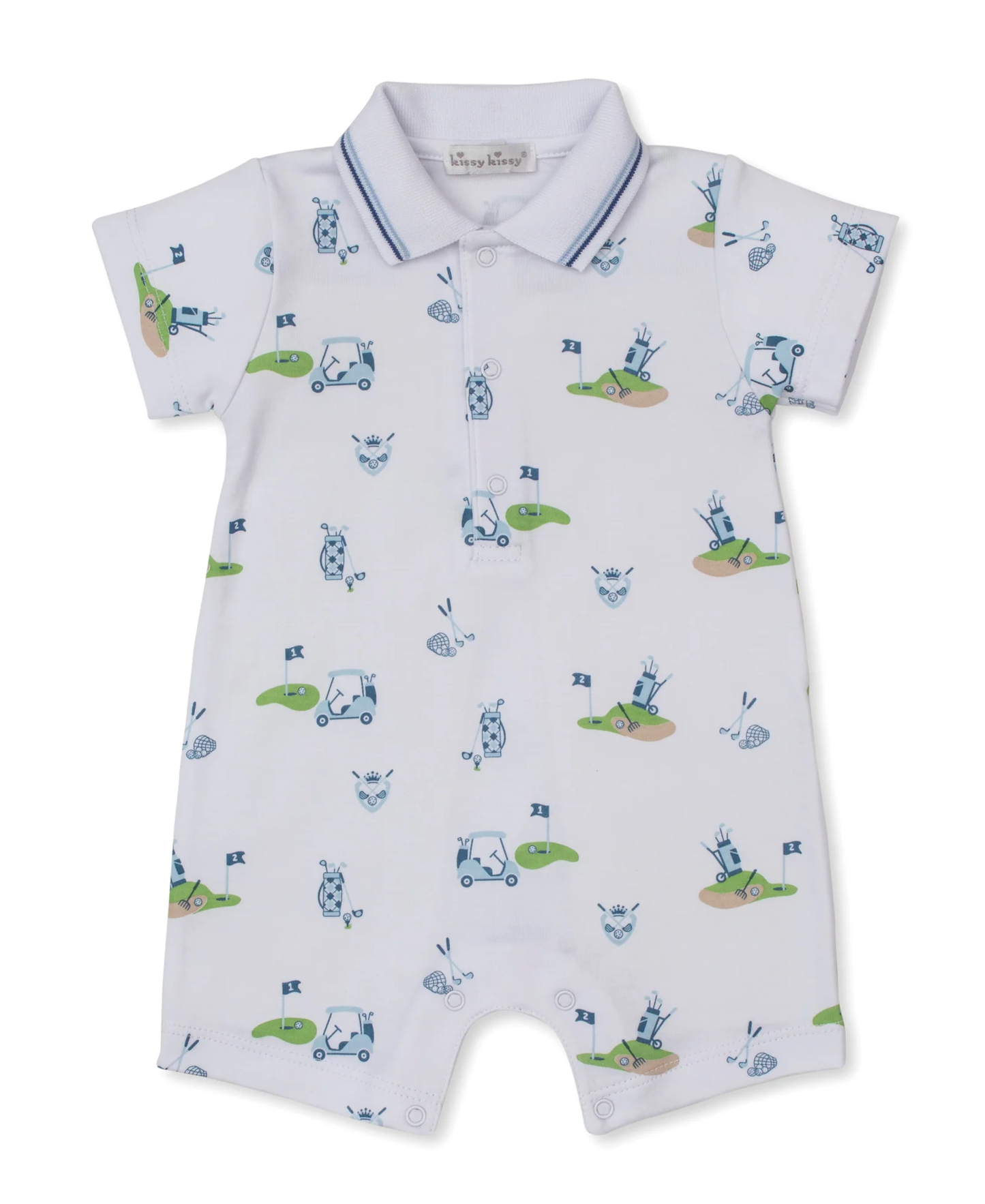 Kissy Kissy Golf Championship Blue Short Playsuit w/ Collar - Persnickety Shop