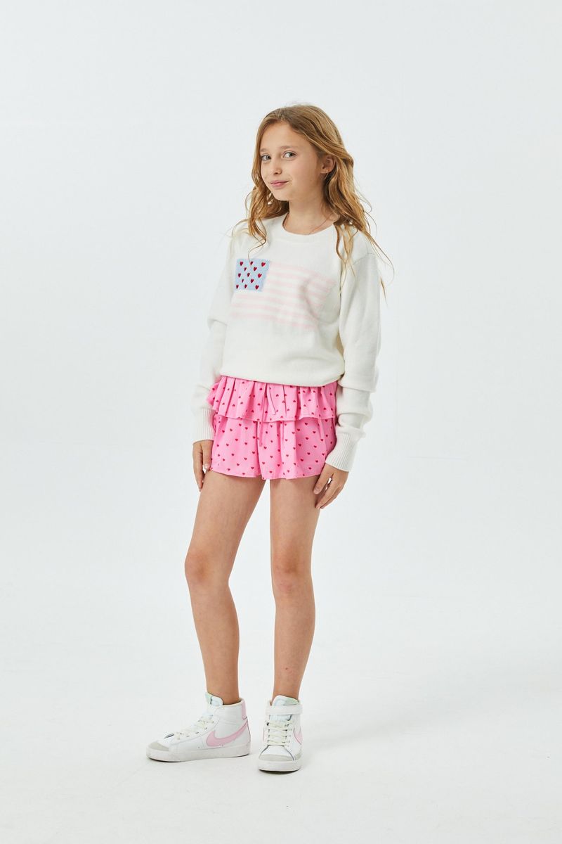 Tiegan White American Flag Sweater Tween - Persnickety Shop