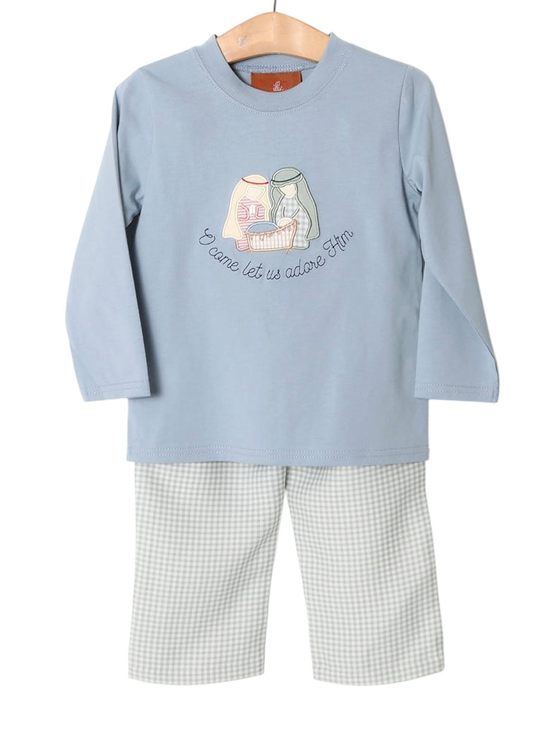Millie Jay Nativity Appliqué Boys Pant Set
