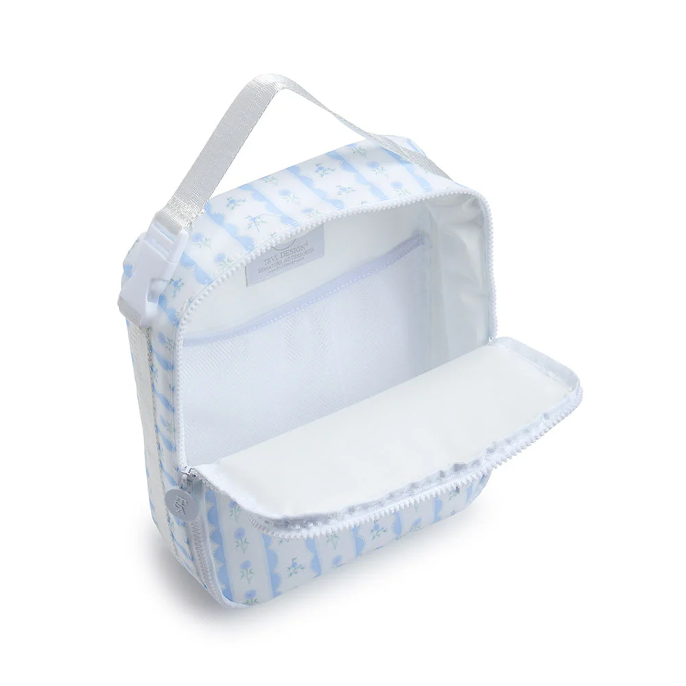 LUNCH BOX INSULATED LUNCH BAG - RIBBON FLORAL BLUE - Persnickety Shop
