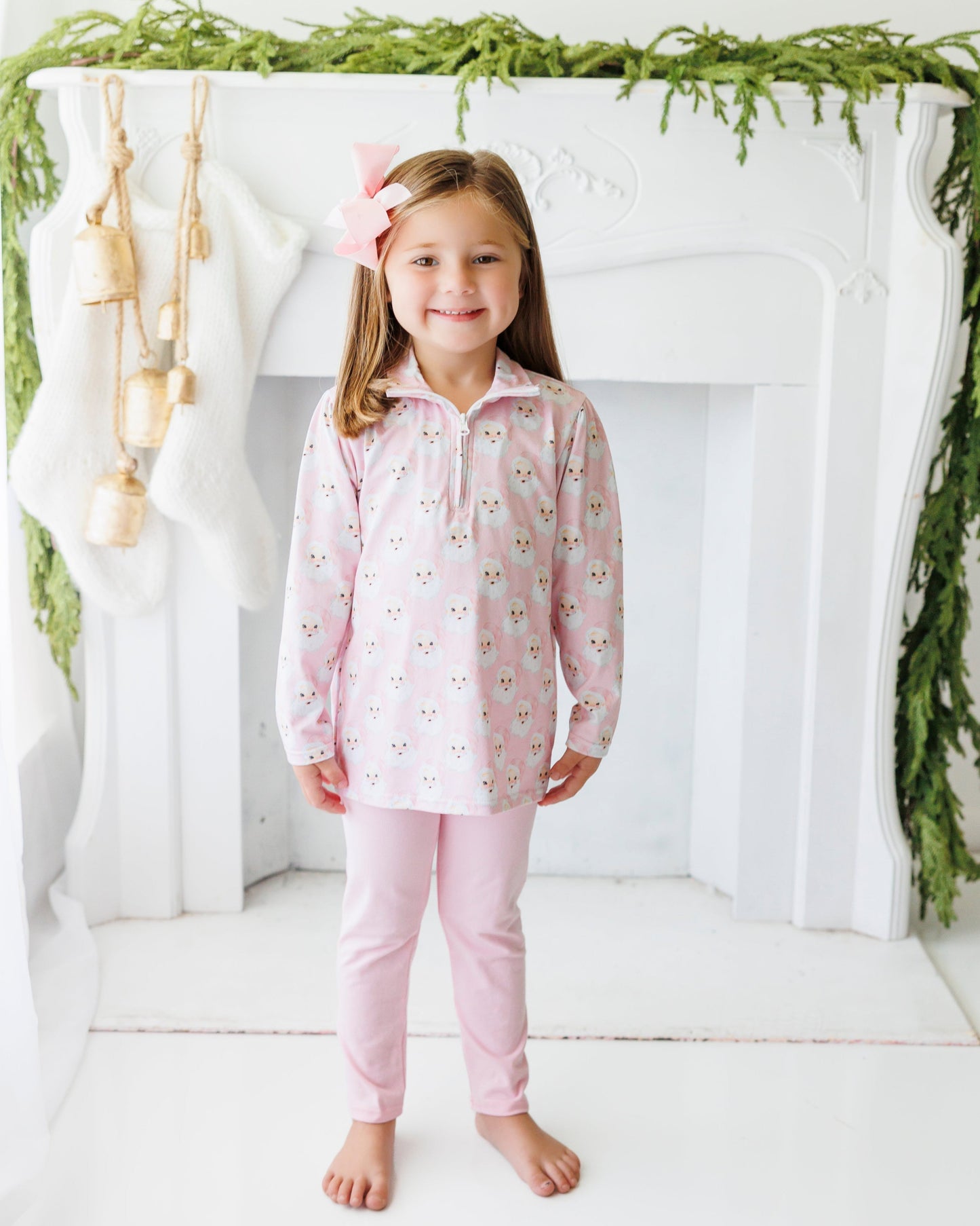 PRE-ORDER |Jolly Santa Pullover Pink Set by Jellybeans Smock Candy - Persnickety Shop