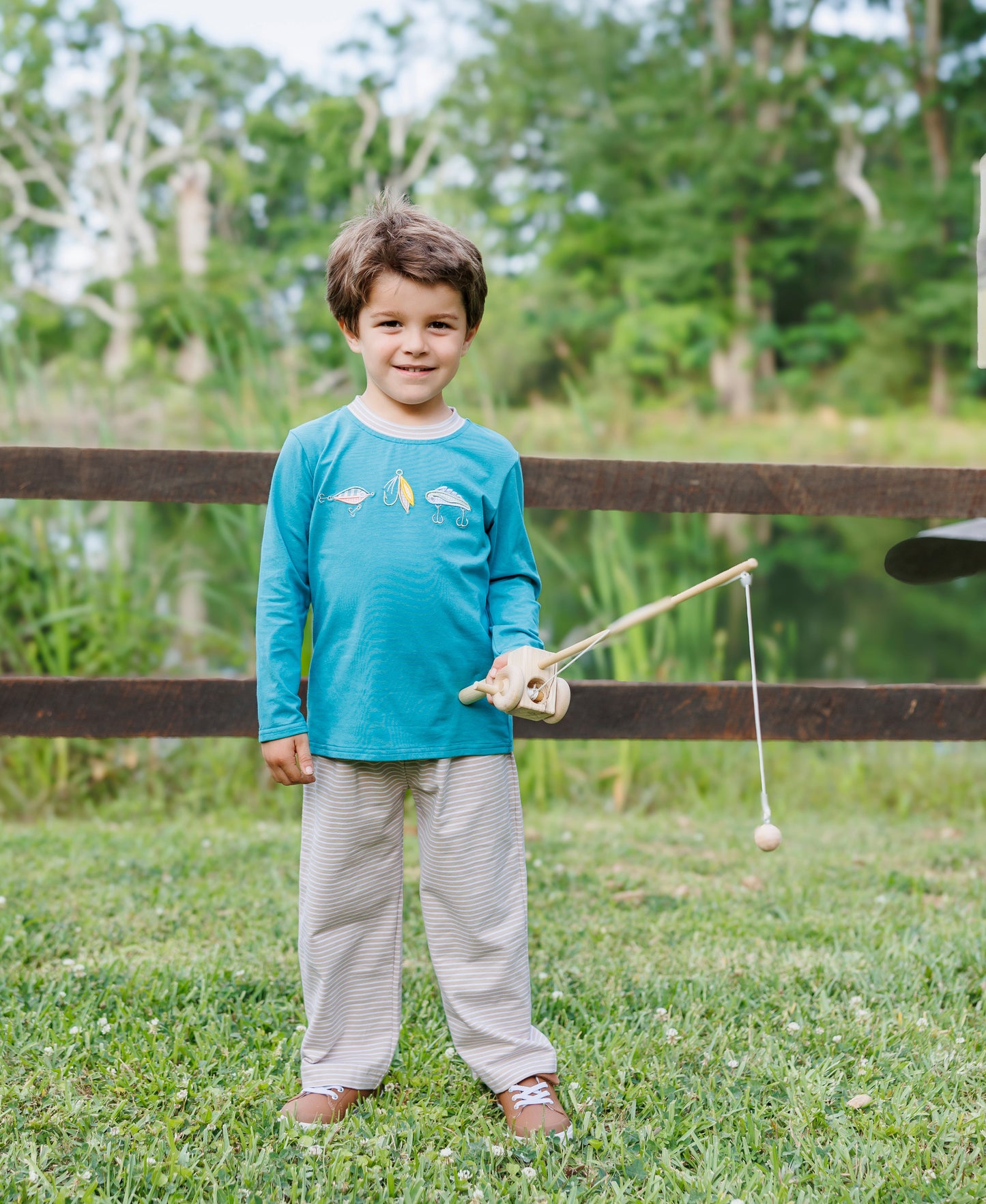 PRE-ORDER | Fall Fishing Pant Set Jellybean by Smock Candy - Persnickety Shop