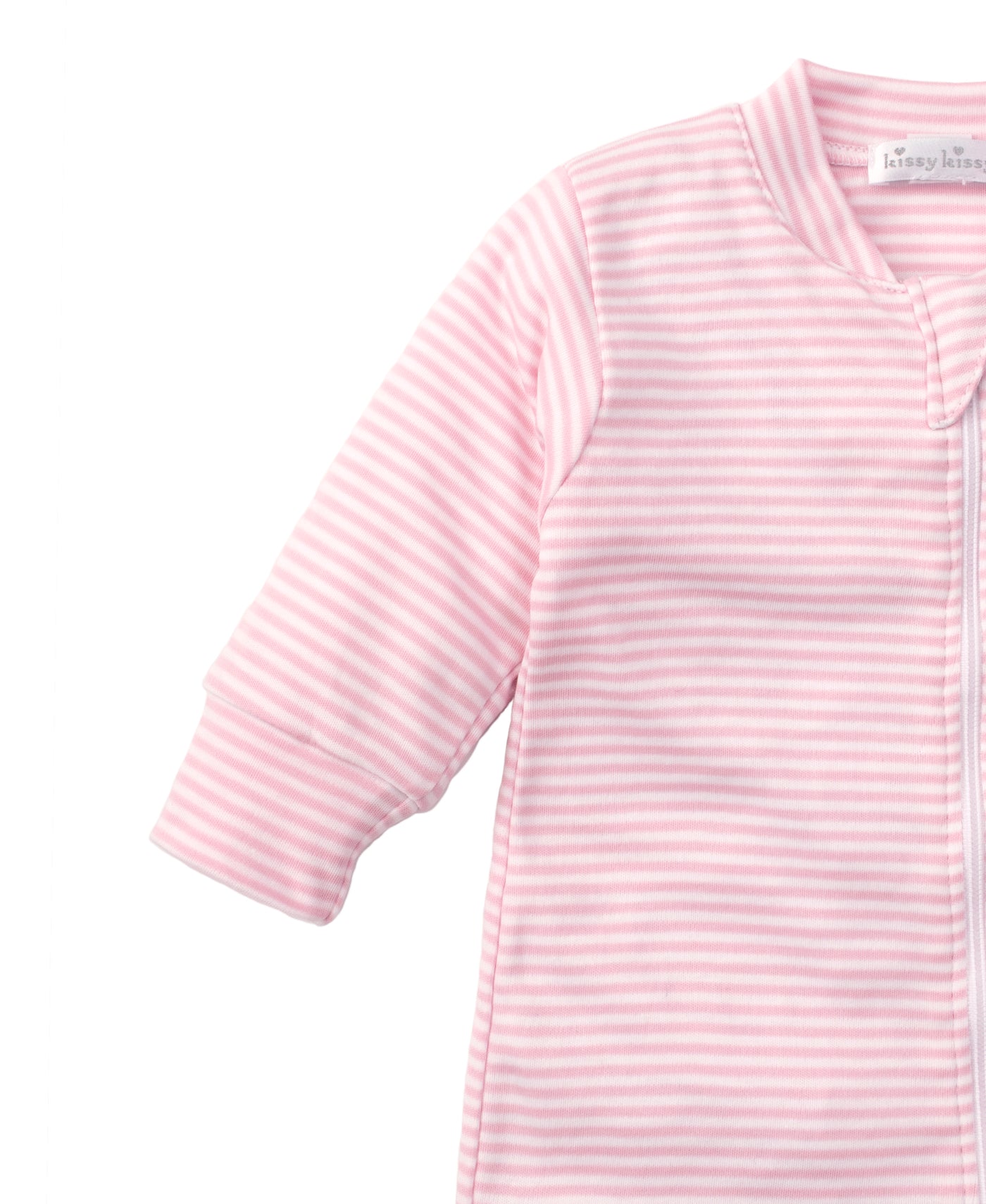 Simple Stripes Pink Zip Footie Kissy Kissy - Persnickety Shop