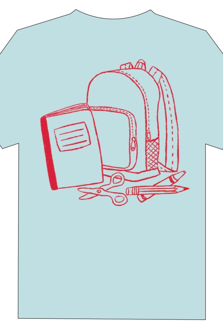 Mustard & Ketchup Kids *Pre-Order* Short-Sleeve Light Blue Backpack T-Shirt