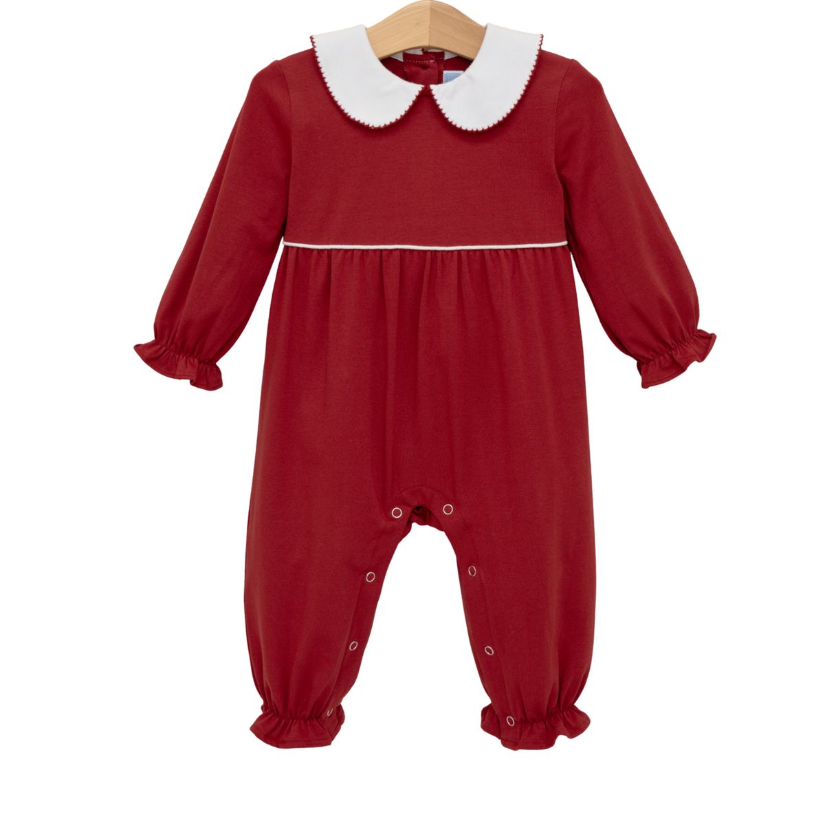 Trotter Street Kids Claire Romper- Burgundy