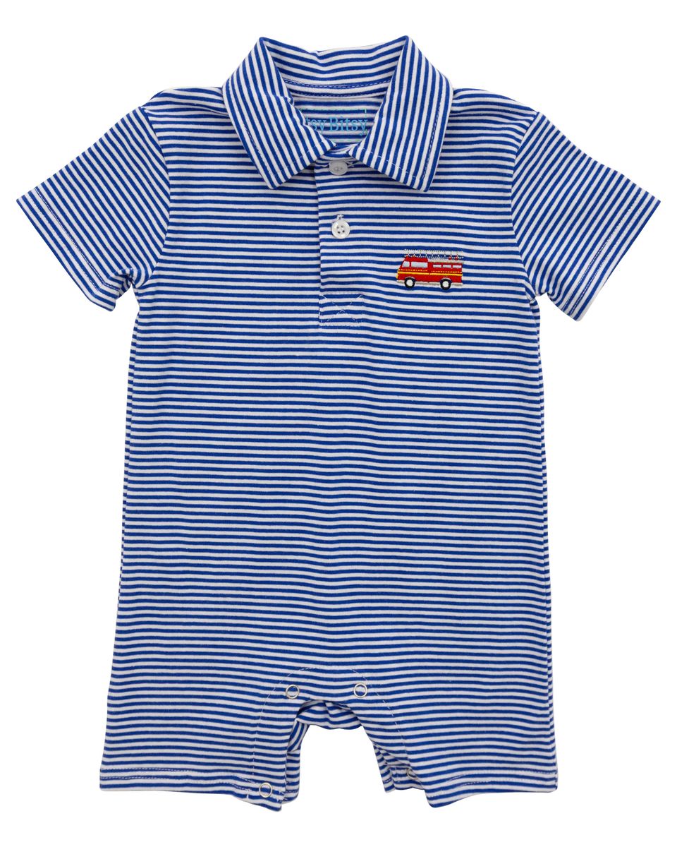 Firetruck Polo Romper - Persnickety Shop