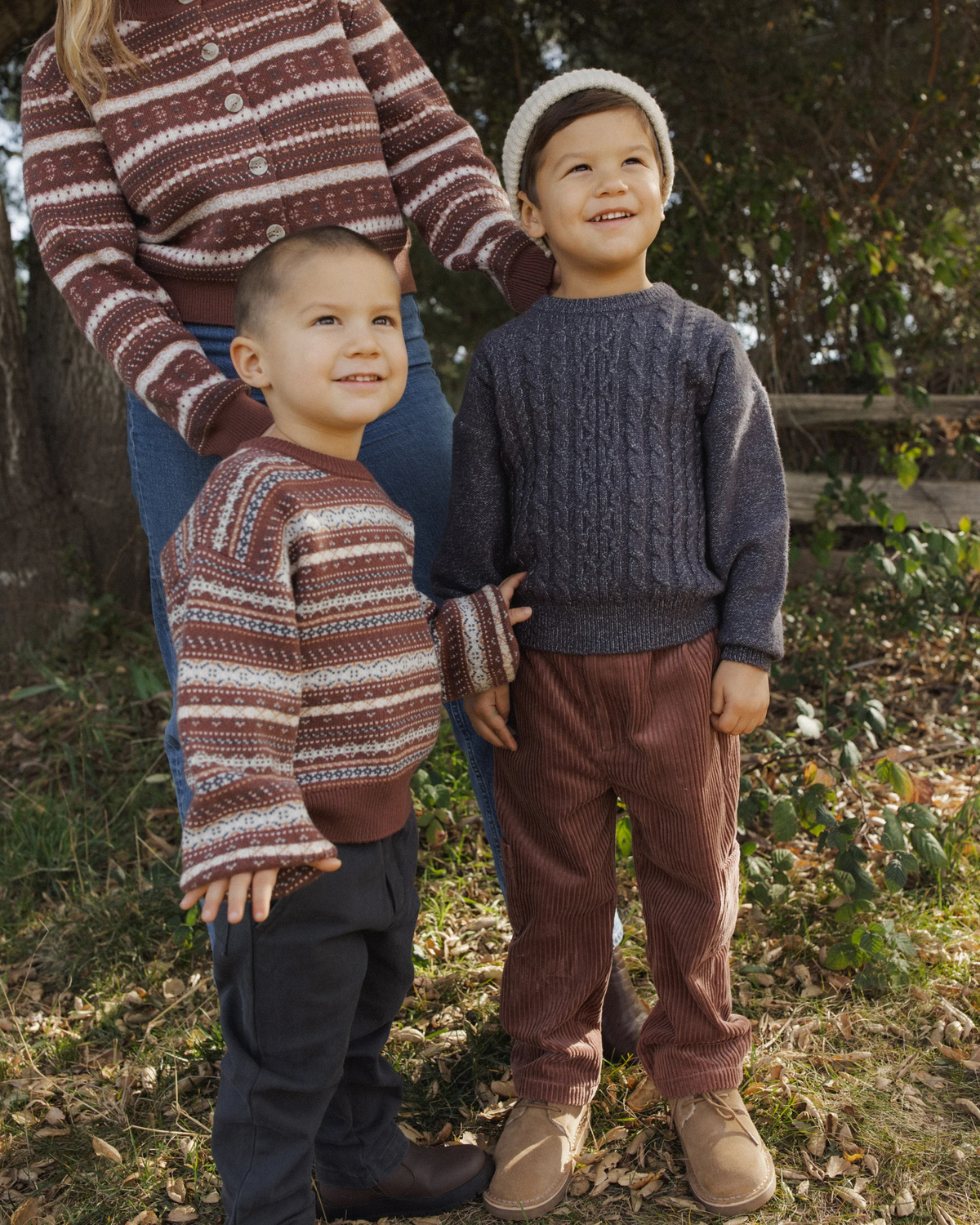 RYLEE + CRU ASPEN SWEATER MULBERRY MULTI-STRIPE