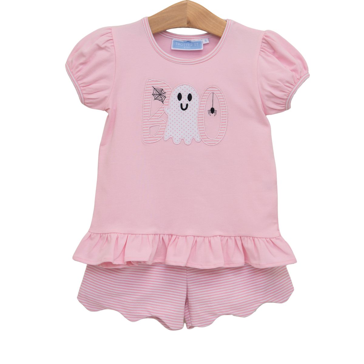 Trotter Street Kids Boo Scalloped Short Set