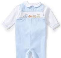 Petit Ami Hand Picture Smocked Train Longall