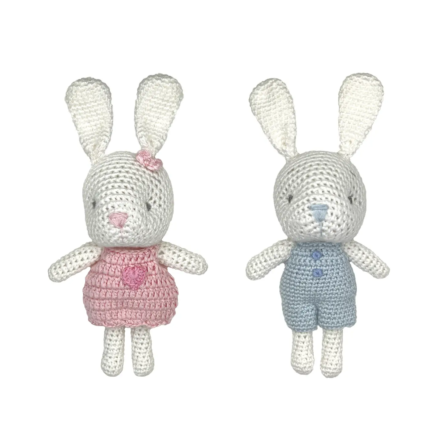Bunny Bamboo Crochet RattlePink 5" - Persnickety Shop