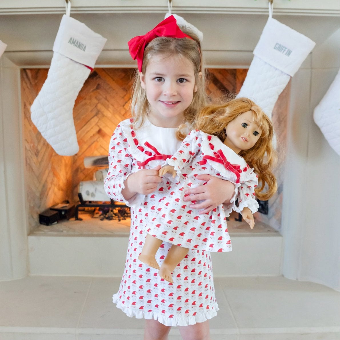 Lila and Hayes Emersyn Girls' Dress - Whimsical Santa