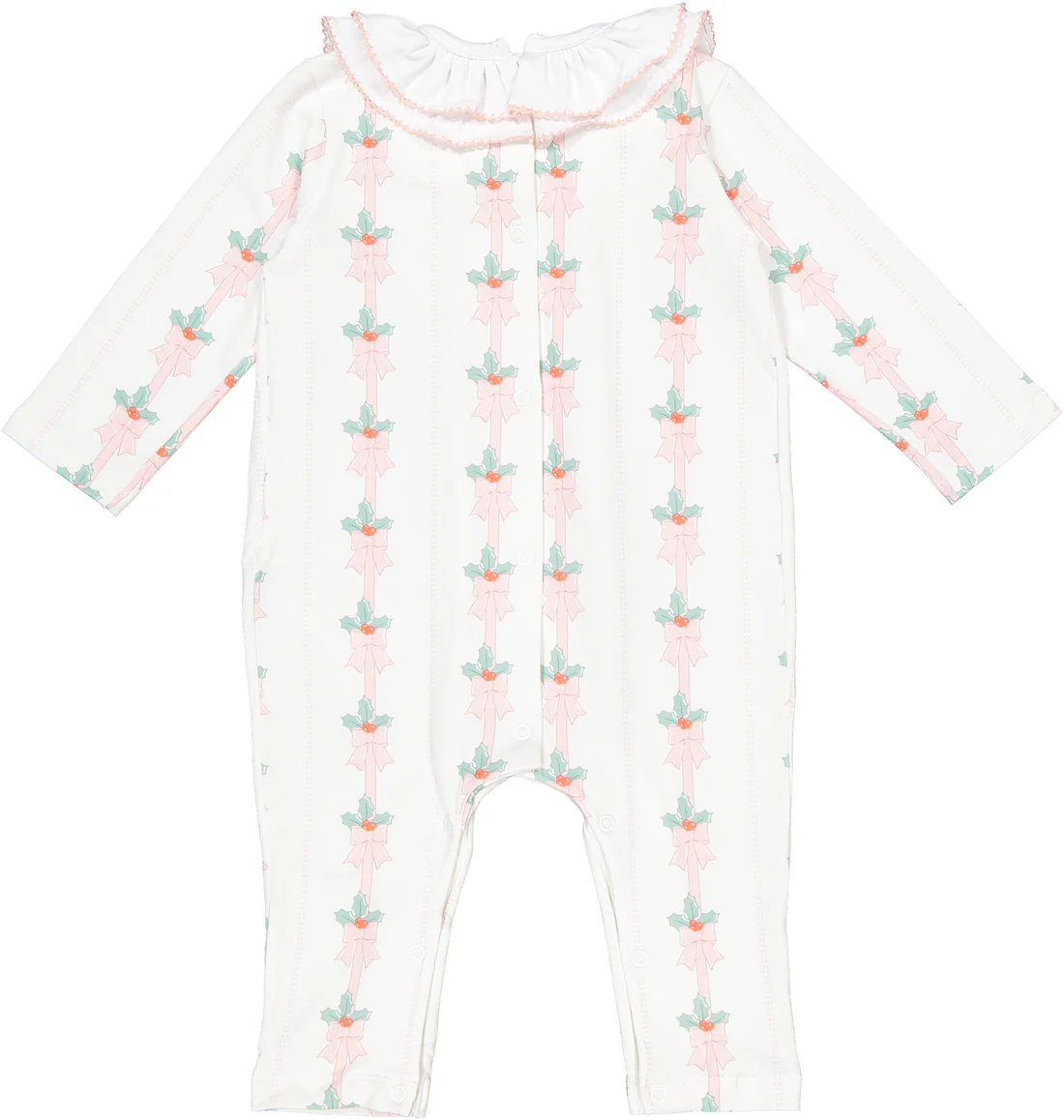 Sal & Pimenta Pink Mistletoe Baby Pajama - Persnickety Shop