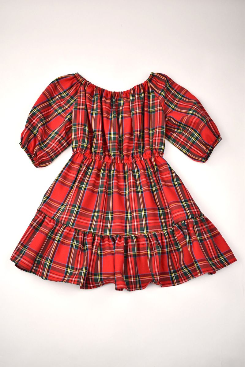 Funtasia Too CHRISTMAS PLAID TIERED DRESS