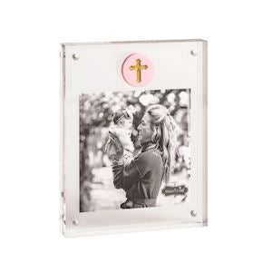 Pink Cross Medallion Acrylic Frame - Persnickety Shop