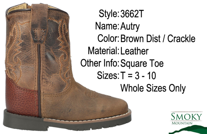 Smoky Mountain Boots - TODDLER BOYS' AUTRY WESTERN BOOTS - SQUARE TOE - Persnickety Shop