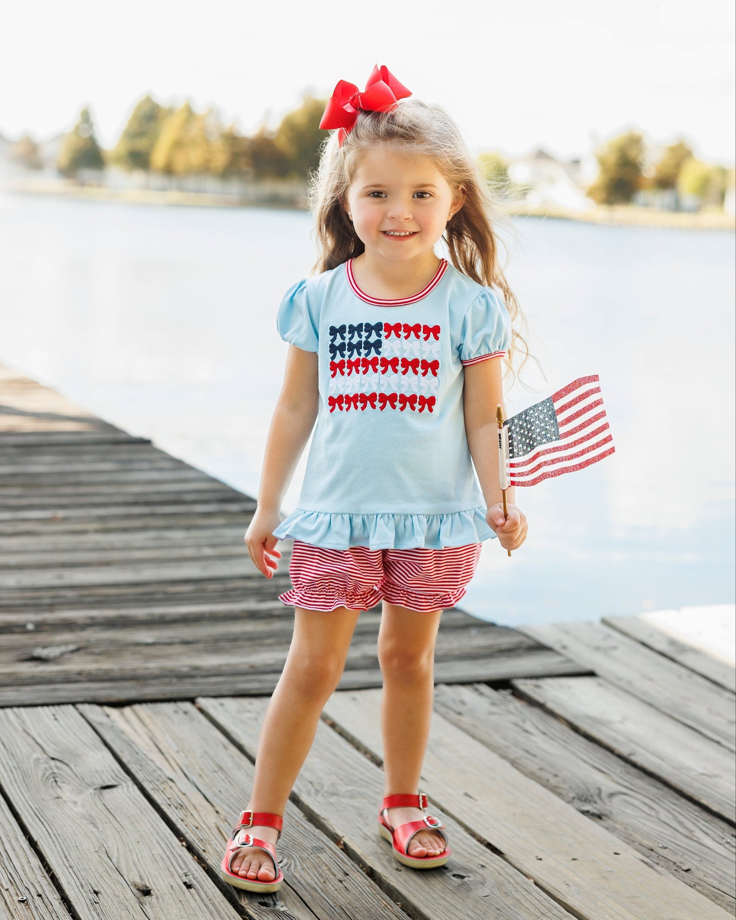 Jellybean Red, White, and Bows Bloomer Set