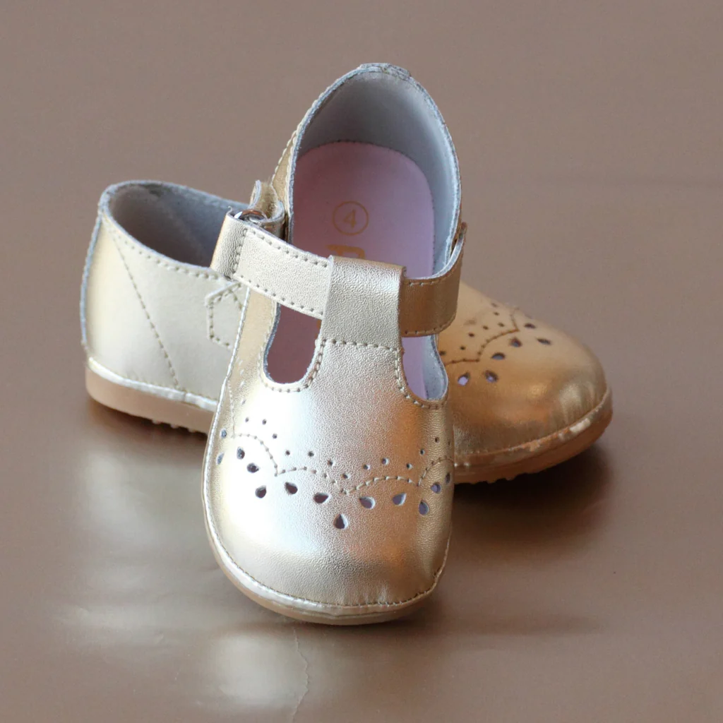 Angel Baby Girls Birdie T-Strap Leather Mary Janes - Persnickety Shop