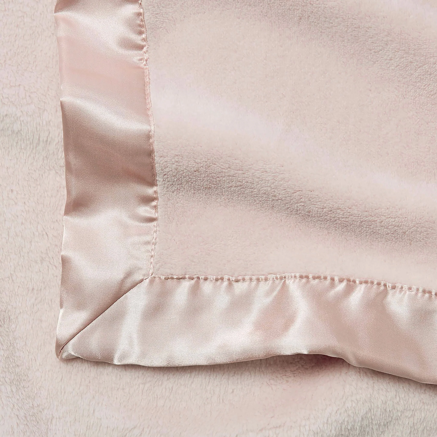 PALE PINK SATIN TRIM FLANNEL FLEECE BABY SECURITY BLANKET - Persnickety Shop
