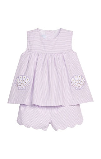 Applique Pocket Short Set - Sea Shells - Persnickety Shop