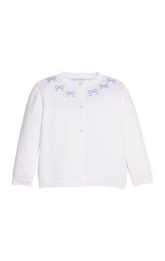 Embroidered Essential Cardigan - Blue Bows - Persnickety Shop