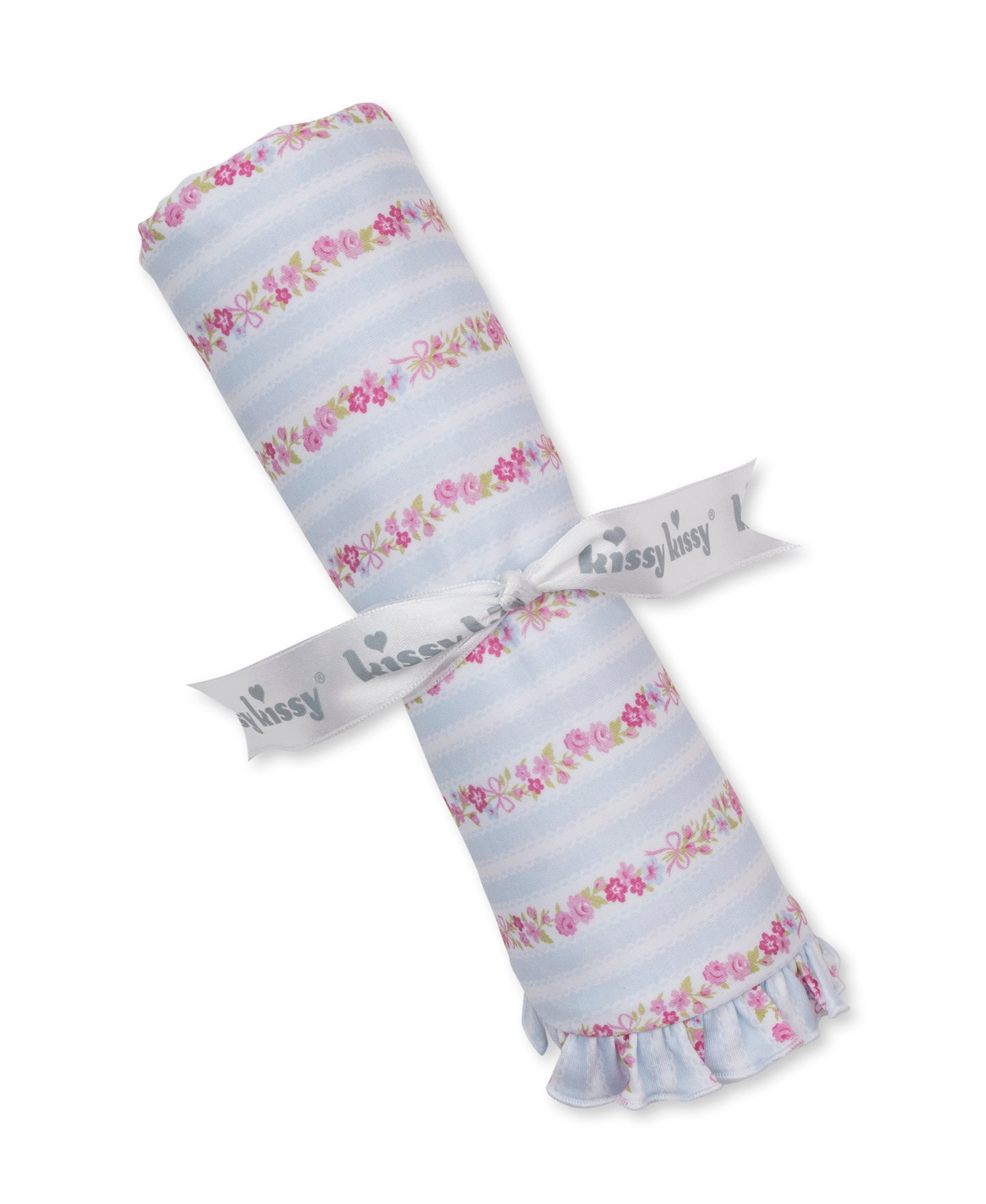 Kissy Kissy Light Blue Rose Renaissance Blanket - Persnickety Shop