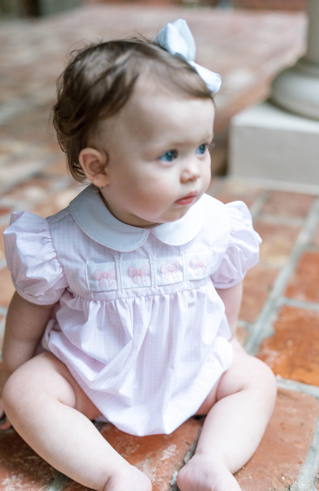 RUTH RIBBON BUBBLE- CLASSIC PINK WINDOWPANE - Persnickety Shop