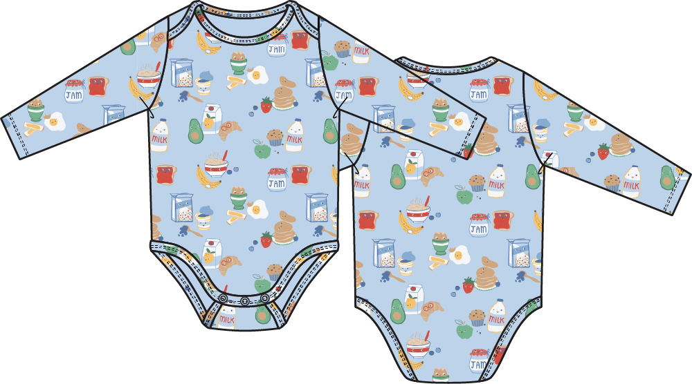 PREORDER Angel Dear Breakfast Club Blue - Long Sleeve Bodysuit
