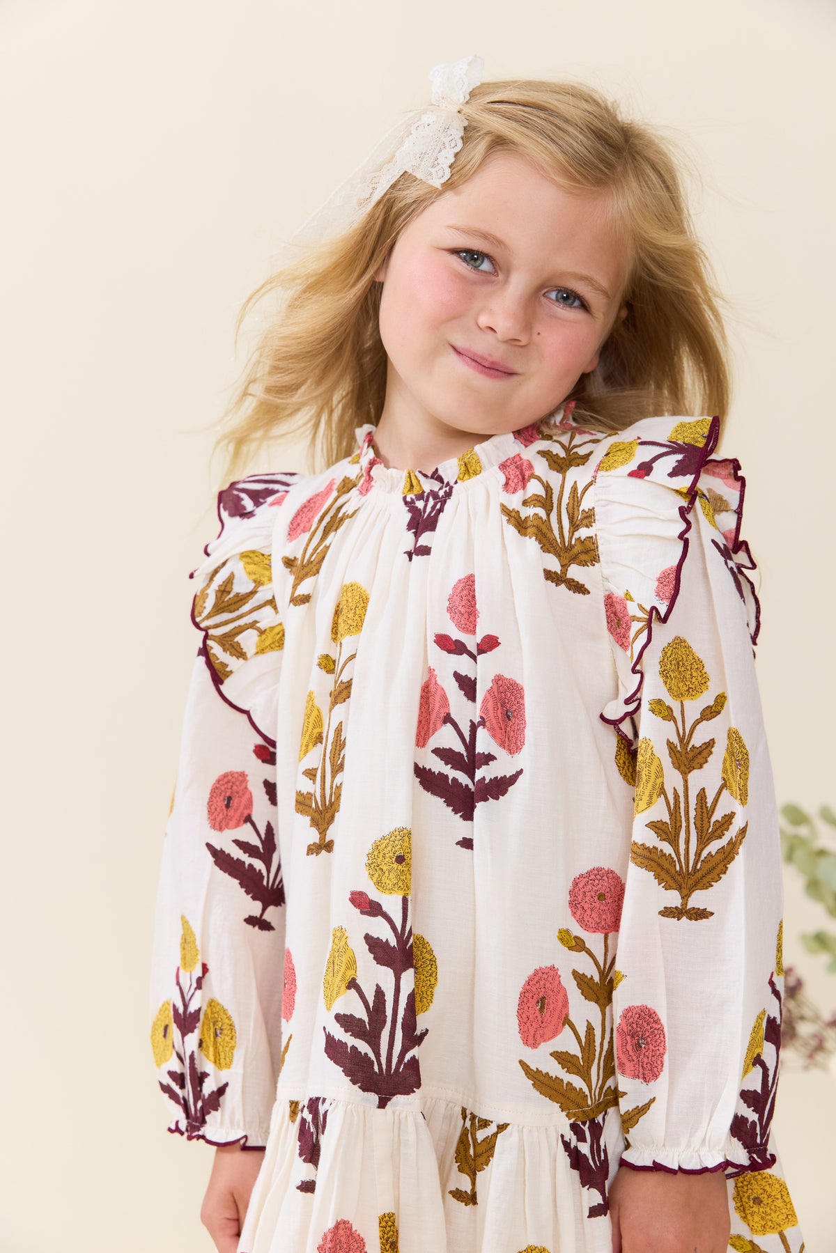 Pink Chicken GIRLS HARPER DRESS- HARVEST DANDELION