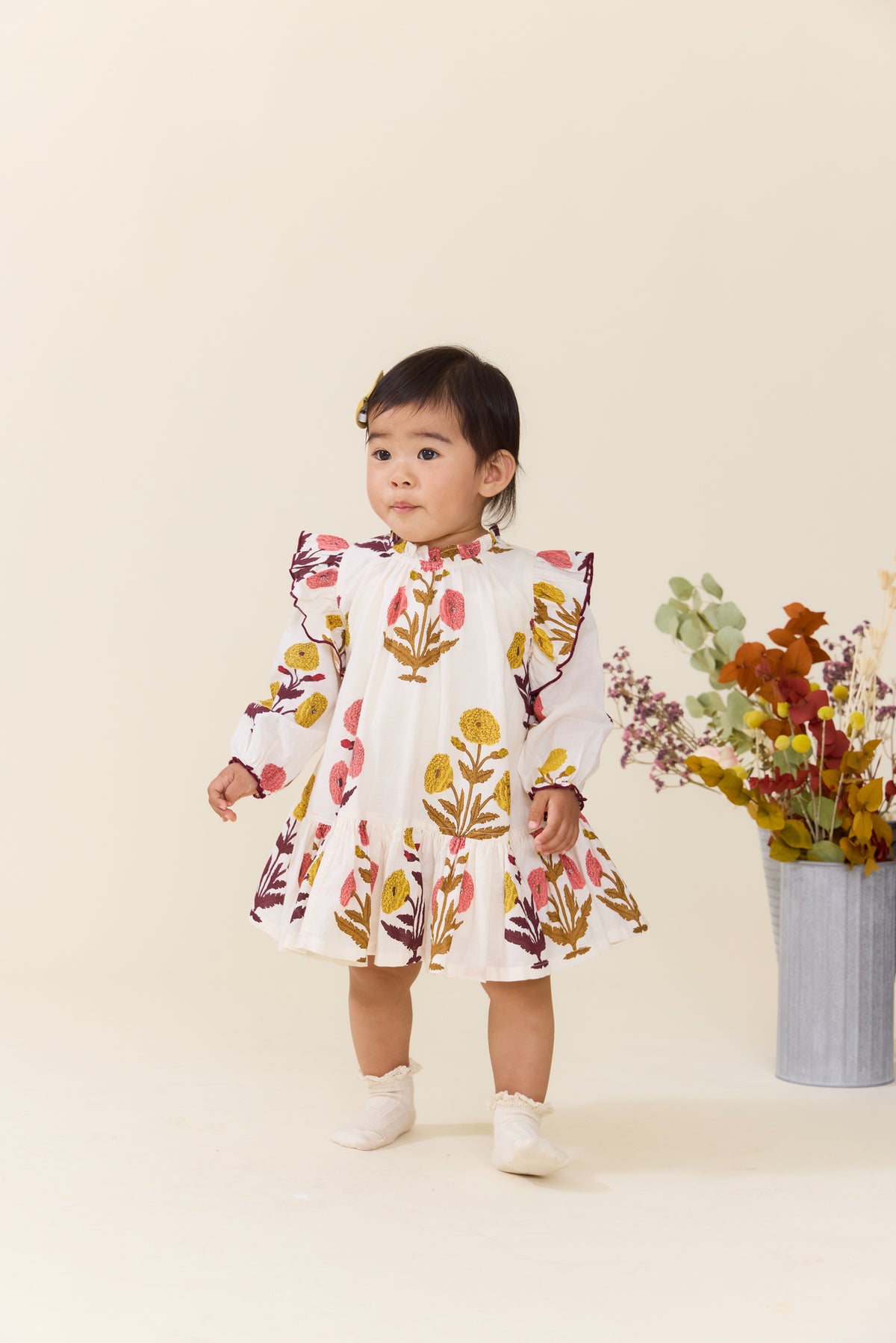 Pink Chicken BABY GIRLS HARPER DRESS SET - HARVEST DANDELION
