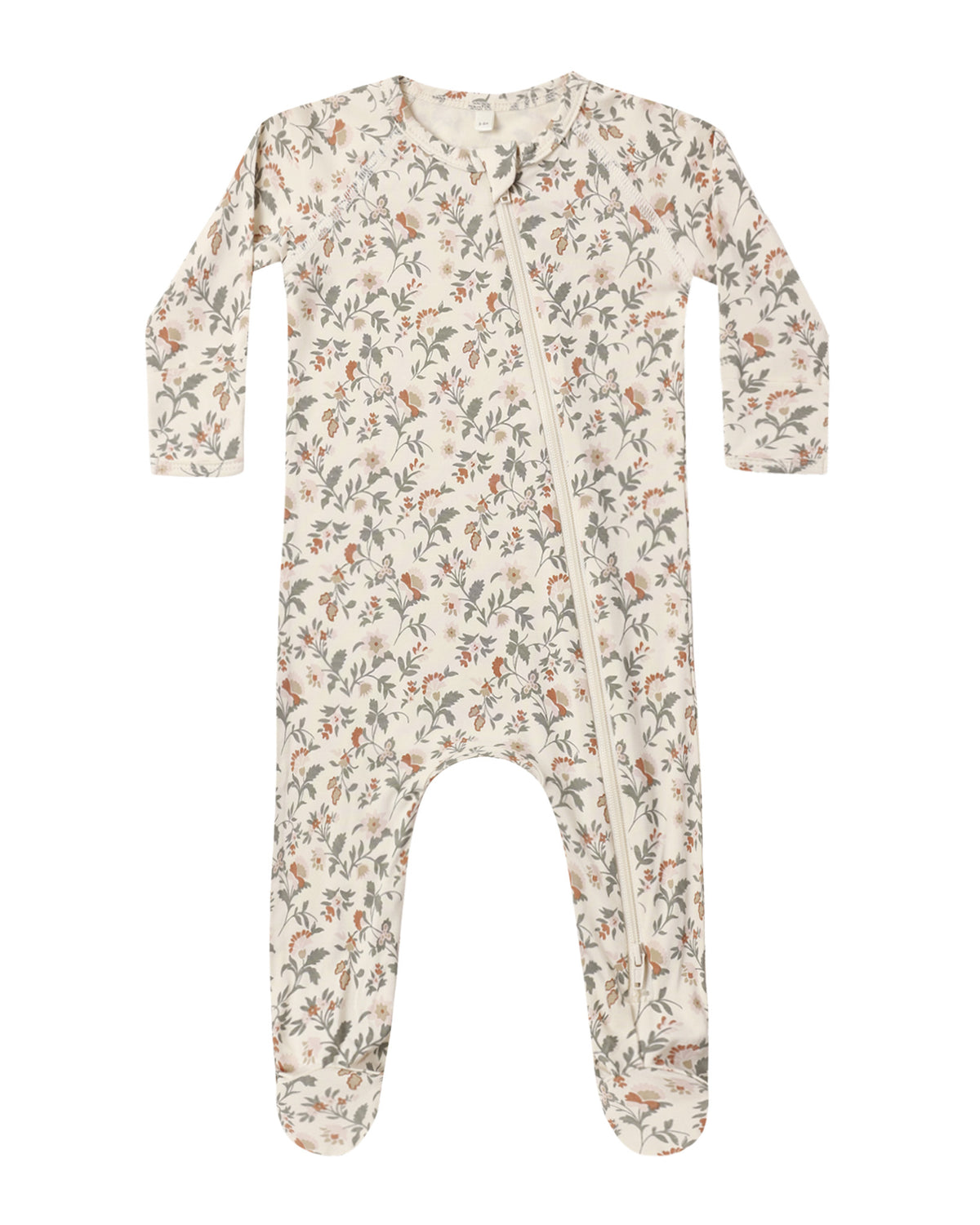 QUINCY MAE BAMBOO ZIP FOOTIE HOLIDAY FLORAL