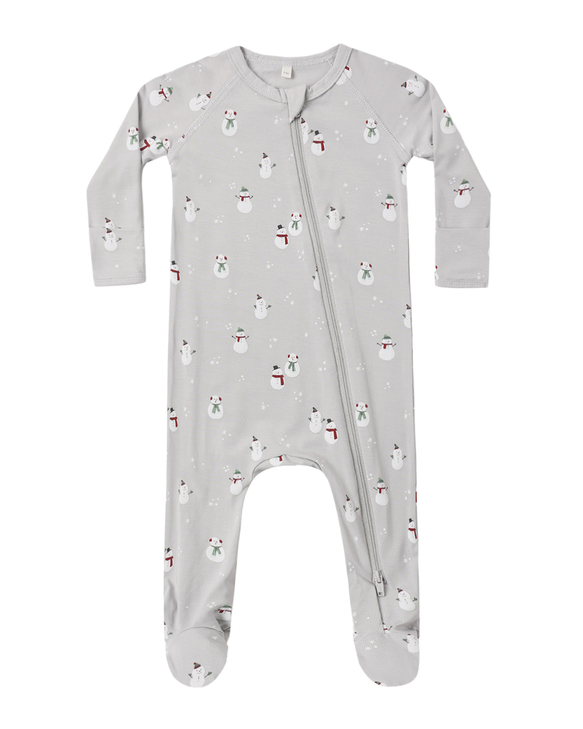 QUINCY MAE BAMBOO ZIP FOOTIE SNOWMAN