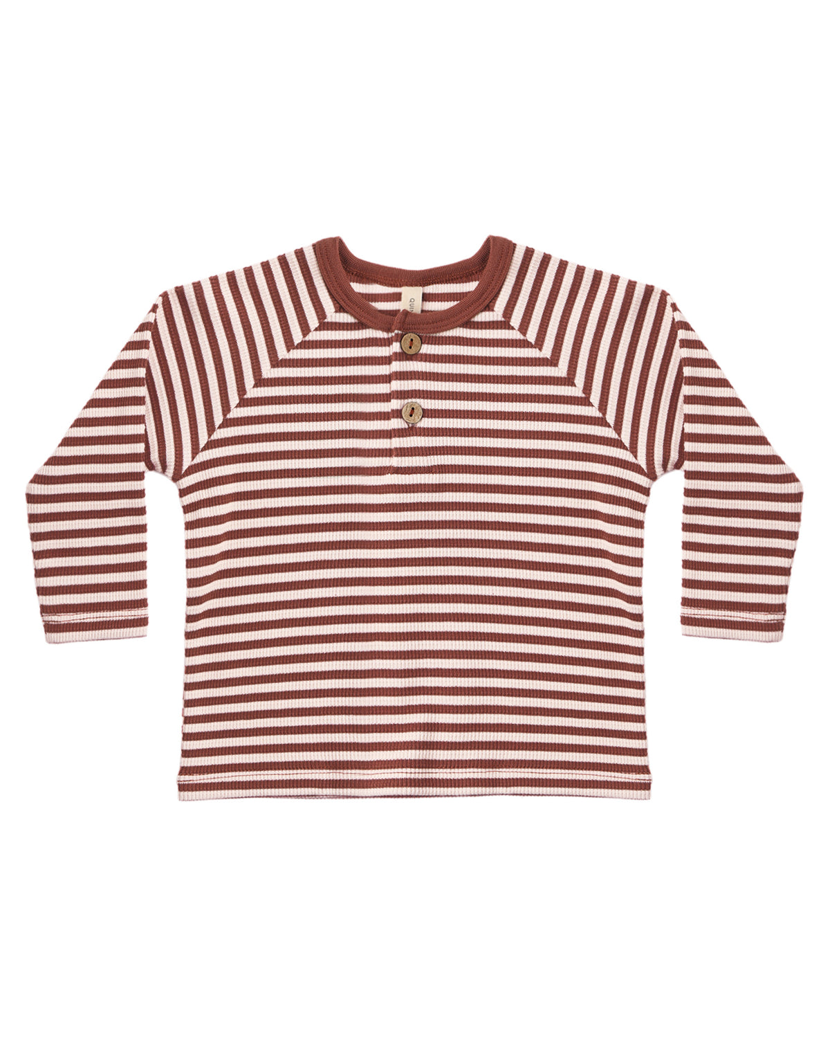 Quncy Mae HENLEY KNIT TOP CANDY STRIPE