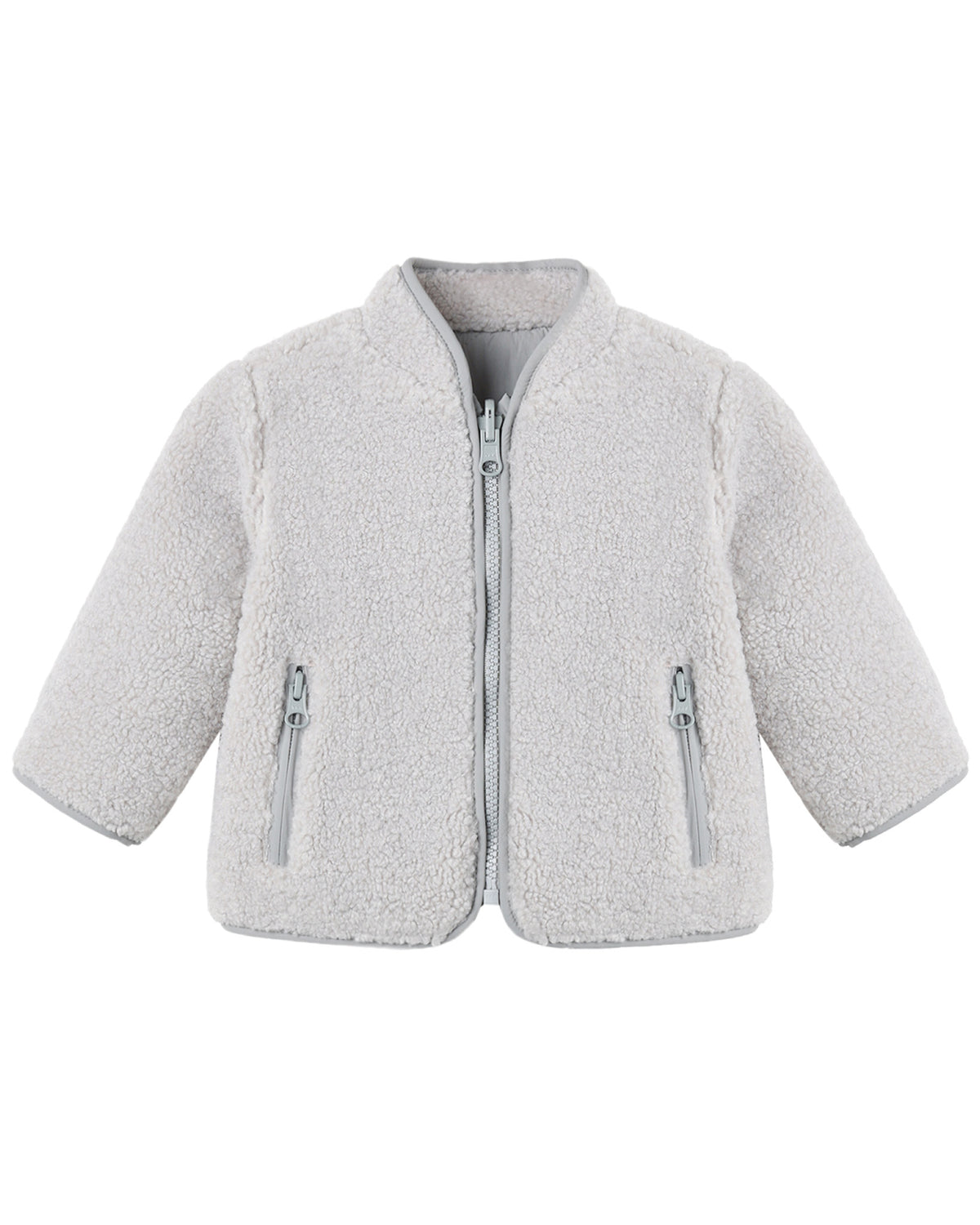 QUINCY MAE SHEARLING ZIP JACKET FOG