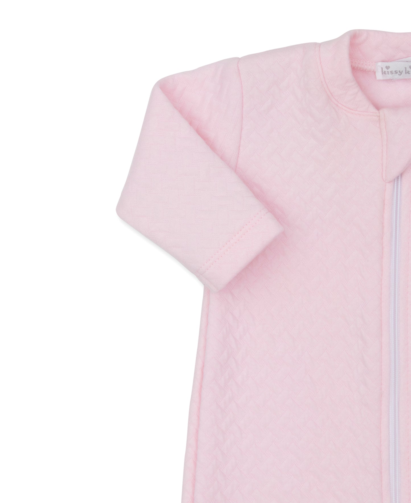 Kissy Kissy jacquard footie w/ zip pink