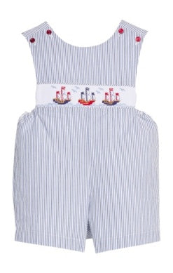 Little English Smocked Shortall - Pirate Ship - Persnickety Shop
