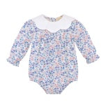 Whispers in Blue Printed Pima Bubble with Scalloped Collar – Baby Club Chic