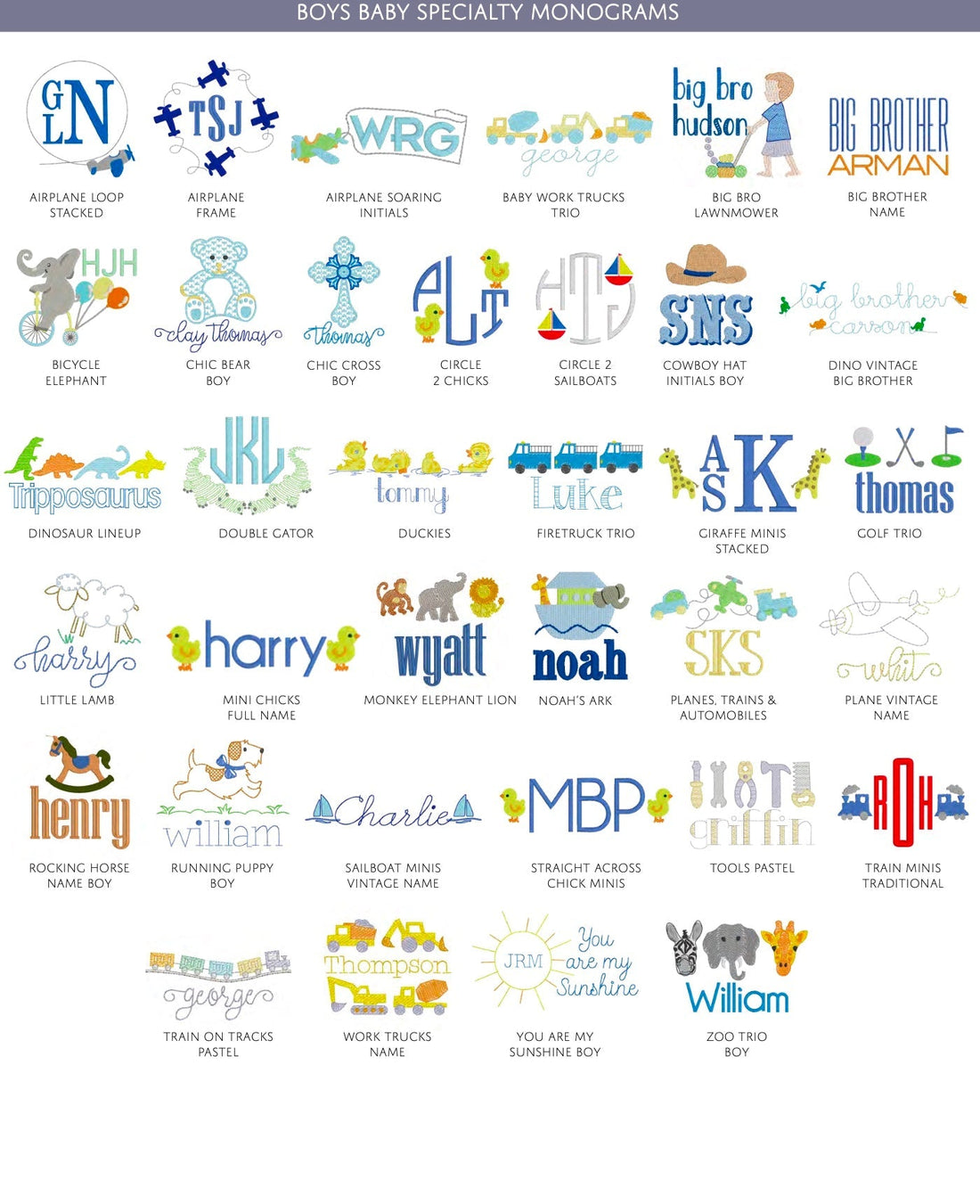 Boys Baby Specialty Monograms