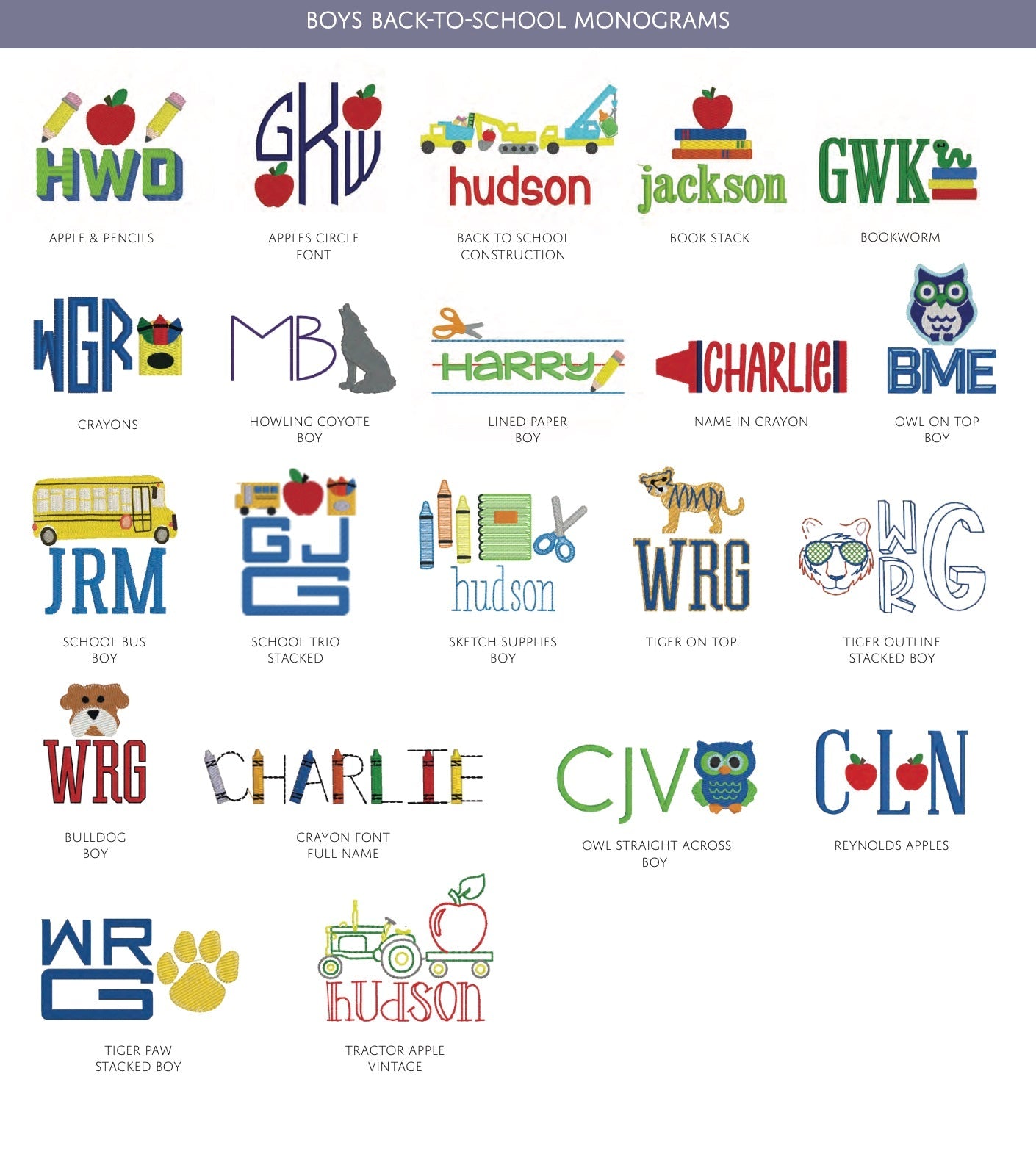 School Letters Monogram Boys Back-to-School Monograms – Persnickety Shop