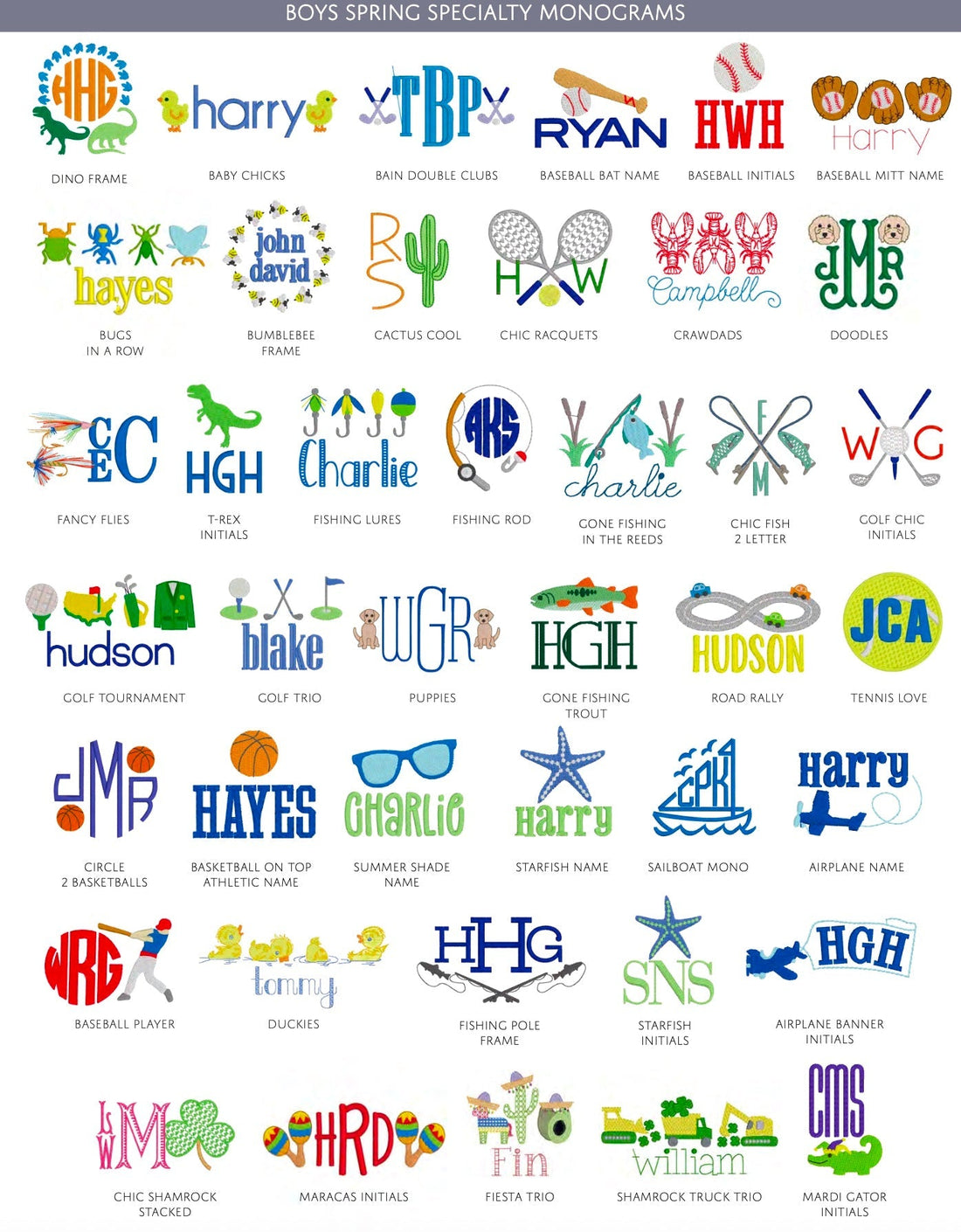 Boys Spring Specialty Monograms