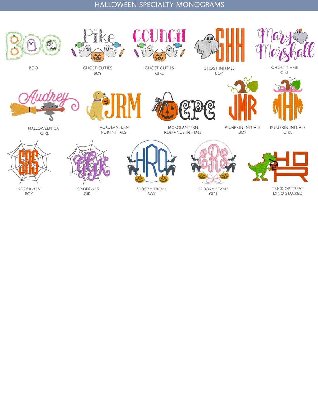 Halloween Specialty Monograms