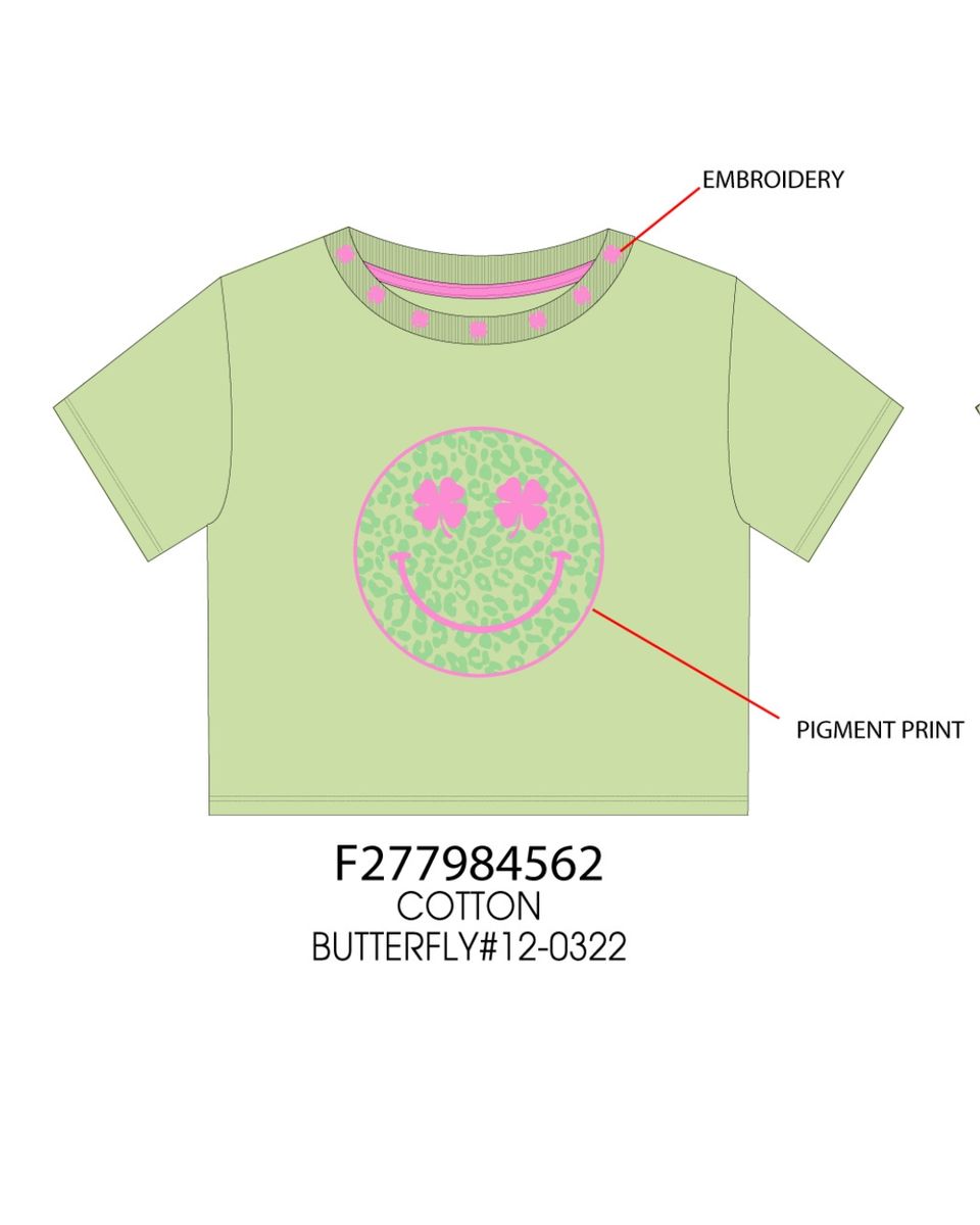 Paper Flower | Shamrock Smiley Face Graphic Tee - Persnickety Shop