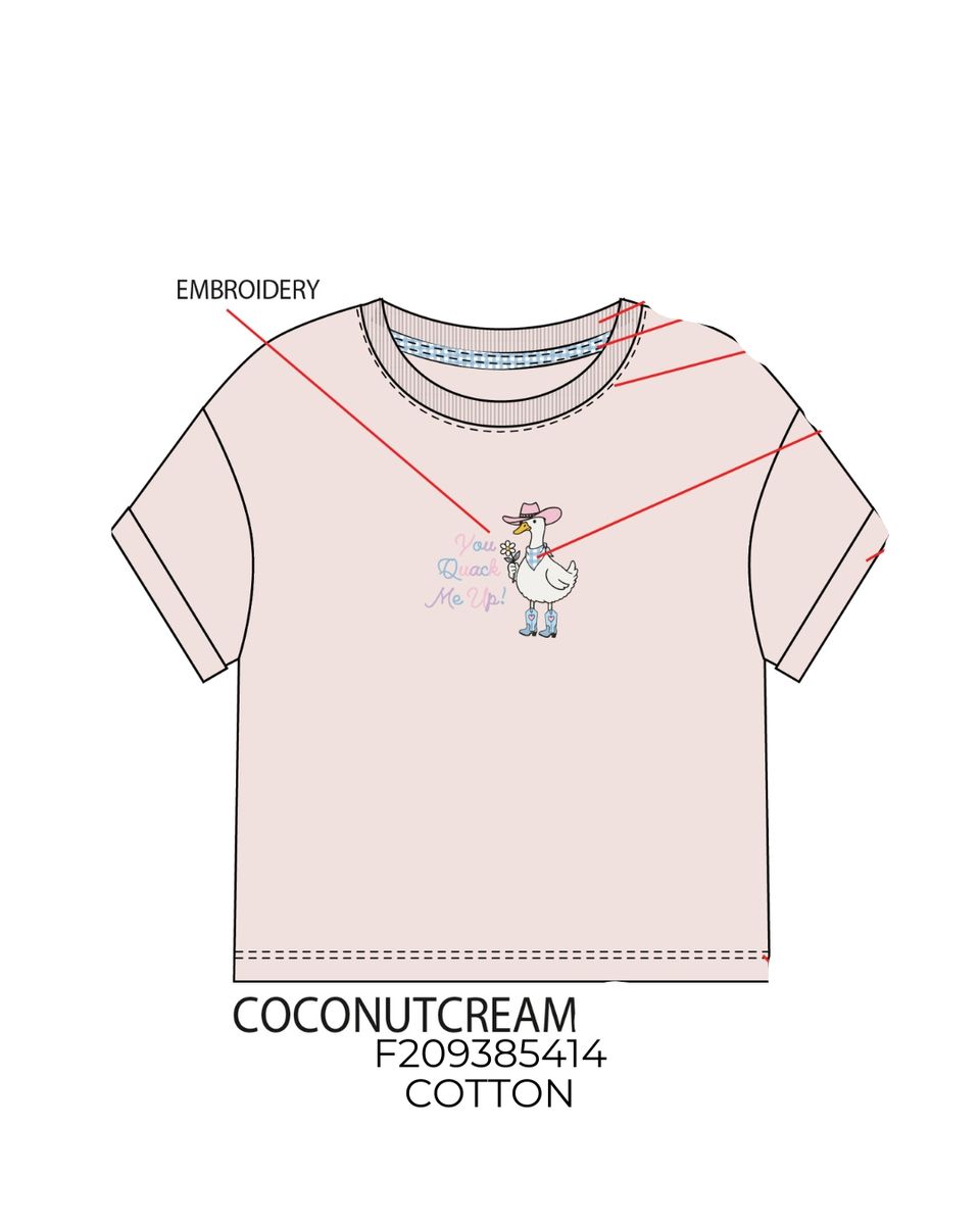 Paper Flower |You Quack Me Up! Embroidered Graphic Tee - Persnickety Shop