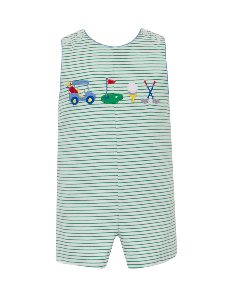 Claire & Charlies GOLF BOY´S- Green knit stripe boy's jon jon - Persnickety Shop