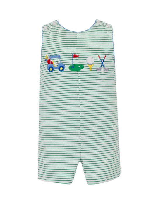 Claire & Charlies GOLF BOY´S- Green knit stripe boy's jon jon - Persnickety Shop
