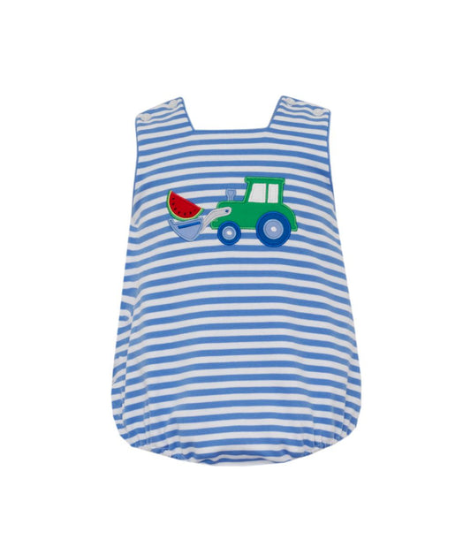 Claire & Charlie WATERMELON TRACTOR- Periblue knit stripe sunbubble - Persnickety Shop