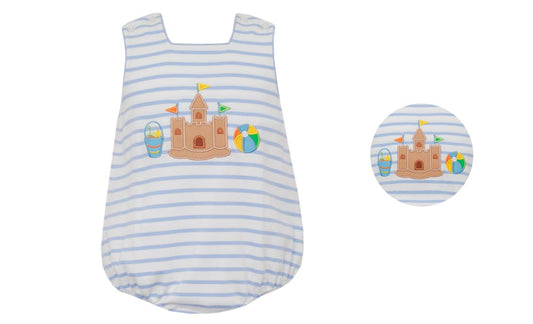 Claire & Charlie SAND CASTLE BOY´S - Blue knit stripe sunbubble - Persnickety Shop