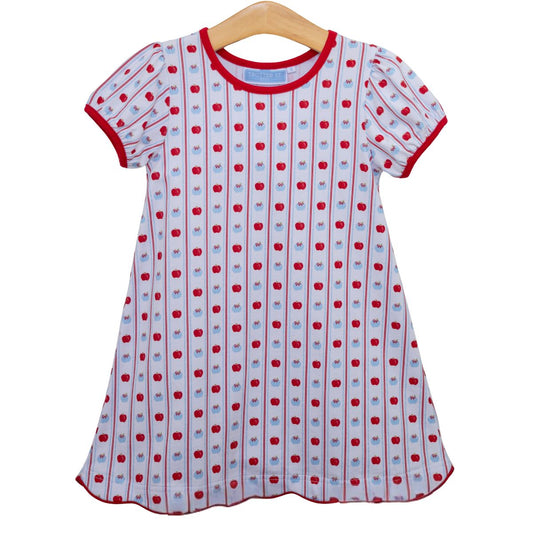 PREORDER: Trotter Street Kids Apple Print Dress