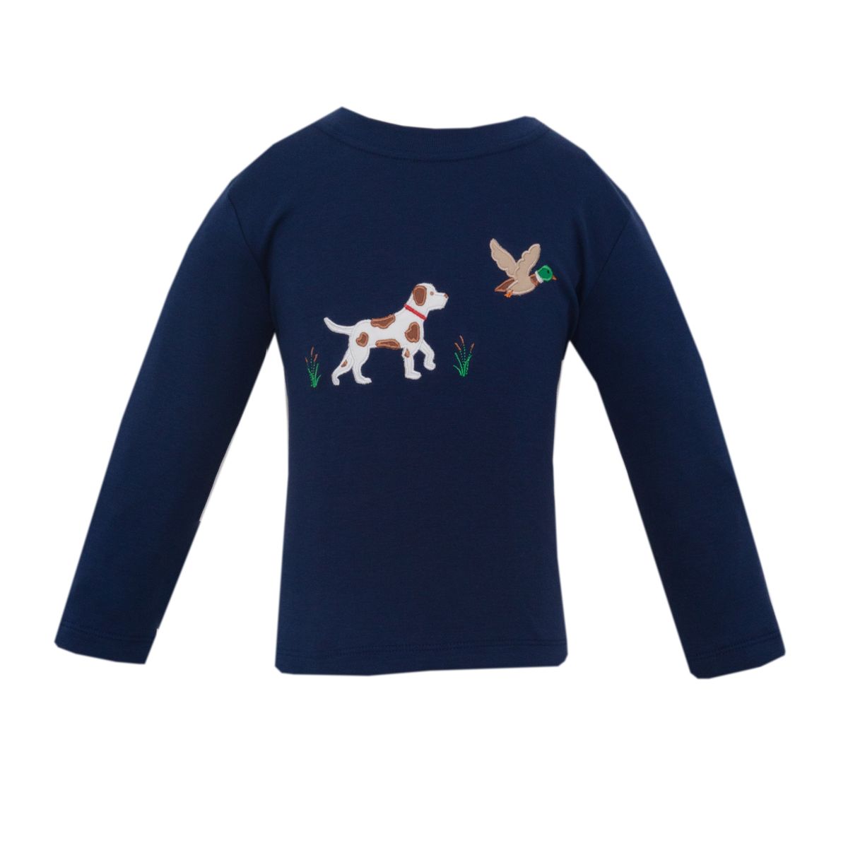 Claire & Charlie HUNTING DOG - Navy blue knit boy's T-shirt L/S - Persnickety Shop